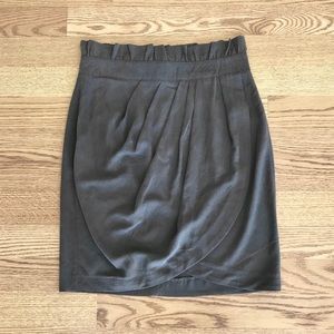 EUC ZARA Gray Tencel Ruffled High Waisted Skirt S